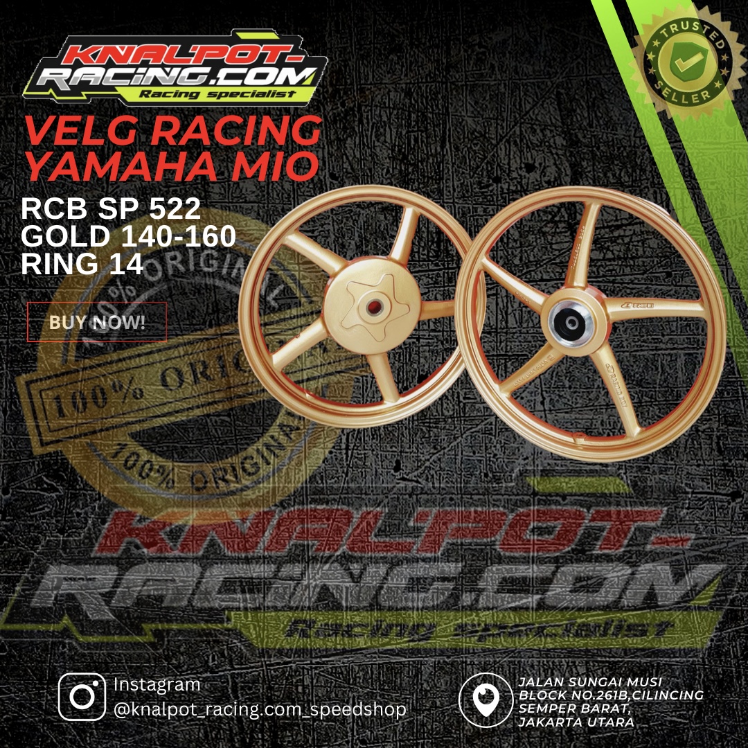 VELG RACING YAMAHA MIO RCB SP 522 GOLD 140-160 RING 14
